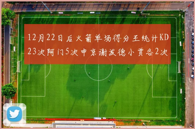 12月22日后火箭单场得分王统计KD23次阿门5次申京谢泼德小贾各2次